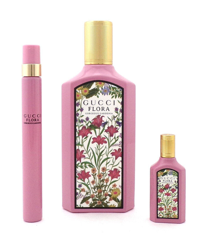 GSW-GUCCI FLORA GORGEOUS GARDENIA 3PC 3.3 EDP SPR, 10ML SPRAY, 5ML MINI