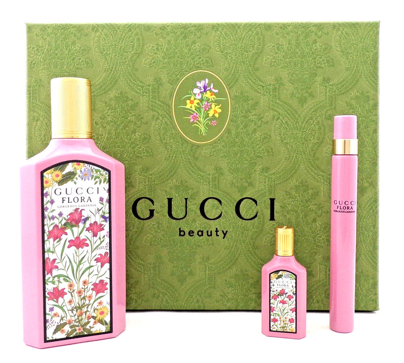 GSW-GUCCI FLORA GORGEOUS GARDENIA 3PC 3.3 EDP SPR, 10ML SPRAY, 5ML MINI